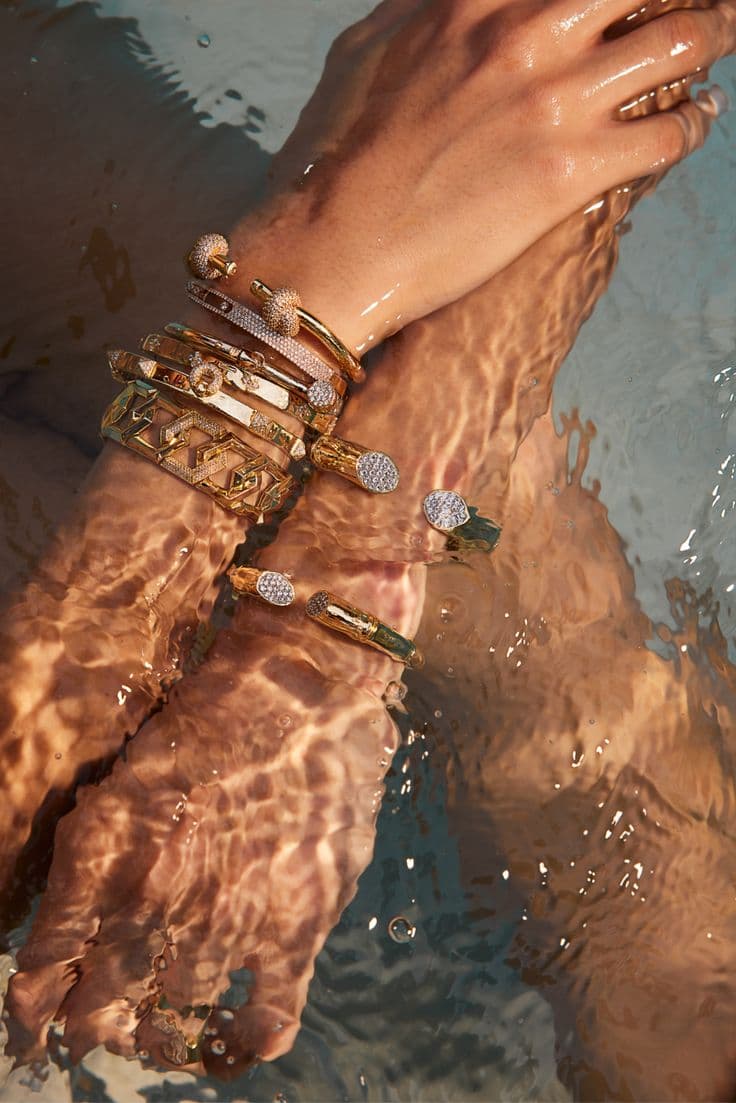 Gold jewelry macro texture detail