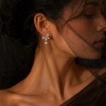 Gold Butterfly Iridescent Pearl Drop Earrings