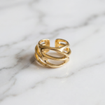 Triple Band Sculptural Cage Ring