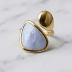 White Marble Toi et Moi Ring