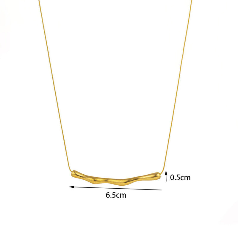 Gold Plated Stainless Steel Anti Tarnish Arc Chain Necklace For Women