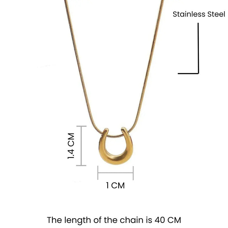 Gold-Plated Stainless Steel Anti Tarnish Geometric Shaped Pendant For Women