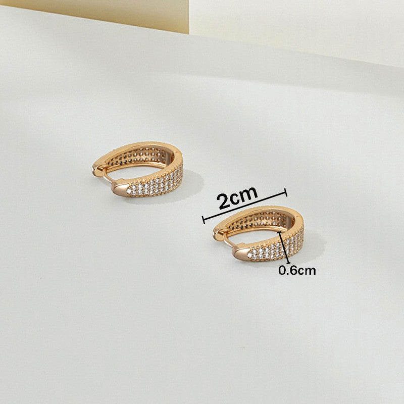 Xuping Jewelry AD Studded Contemporary Hoop Earrings