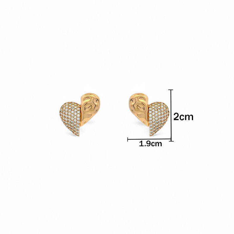 Xuping Jewelry Heart Themed AD Studded Contemporary Stud Earrings